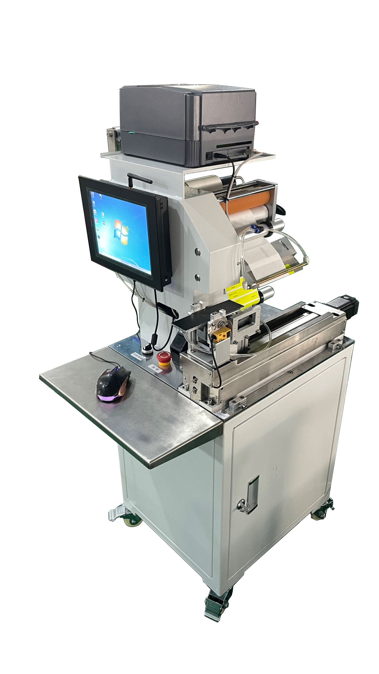 Wire label applicator machine