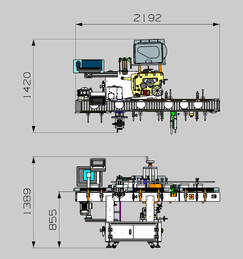 Plastic bucket labeling machine